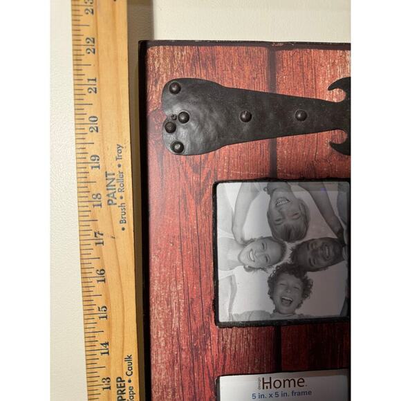 Design Home Decorative Picture Frame 3 Openings Photo Frame 5" x 5" Rustic Red - Picture 7 of 9